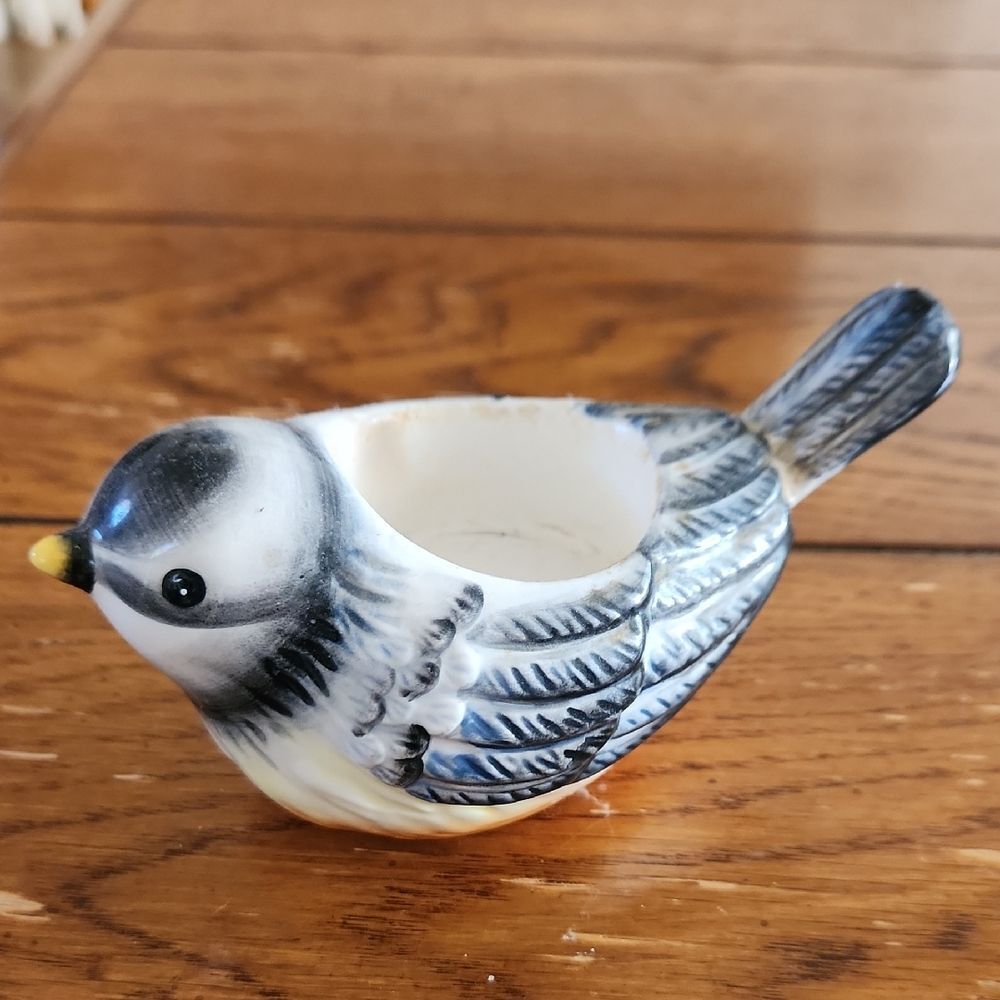 Yankee Candle Orange,Black, White Bird Ceramic Holder